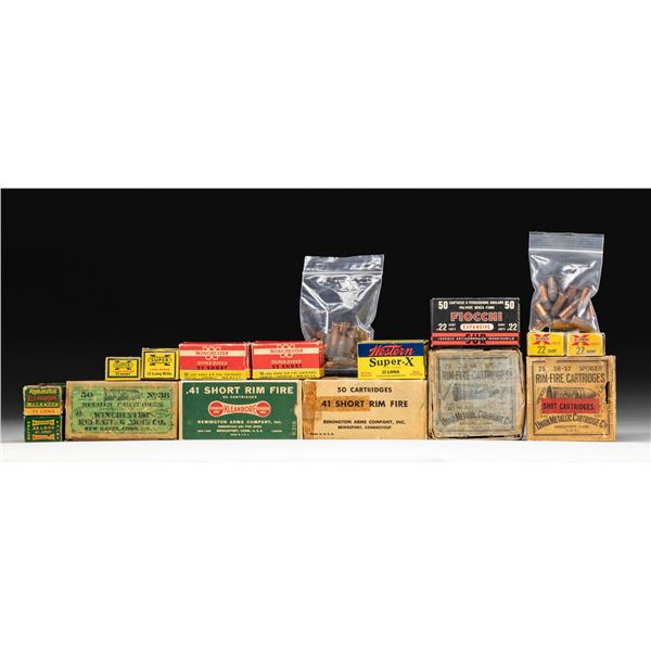 FINE LOT OF VARIOUS COLLECTIBLE RIMFIRE AMMO.