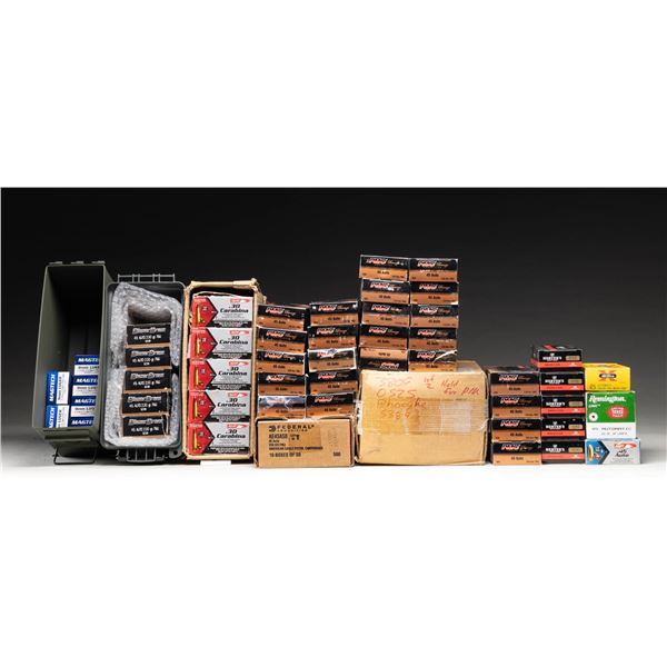 MIXED LOT OF MOSTLY HANDGUN AMMO.