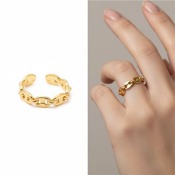 18kt Gold Layered Oro Laminado GUCCI Link Style Ri
