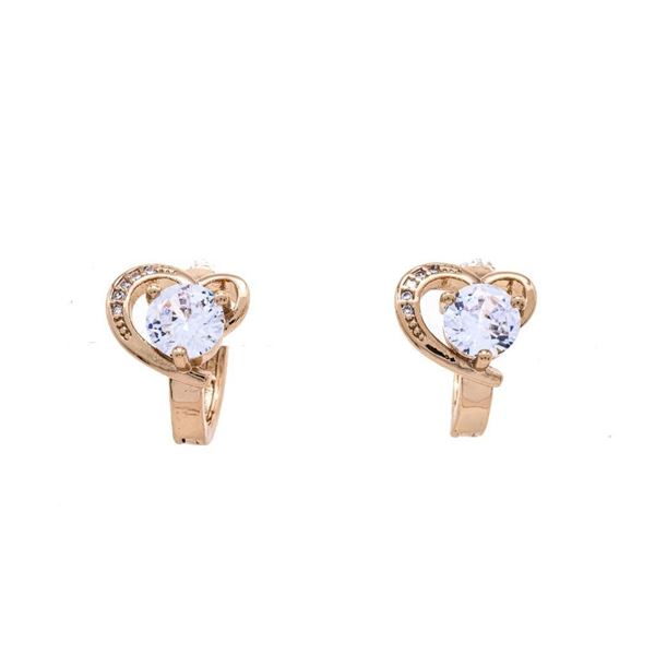 18kt Oro Laminado Huggy Earrings w/ Gemstone