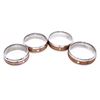 Image 1 : Group of 4 Two Tone Stainless Steel Band Rings  -