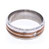 Image 2 : Group of 4 Two Tone Stainless Steel Band Rings  -