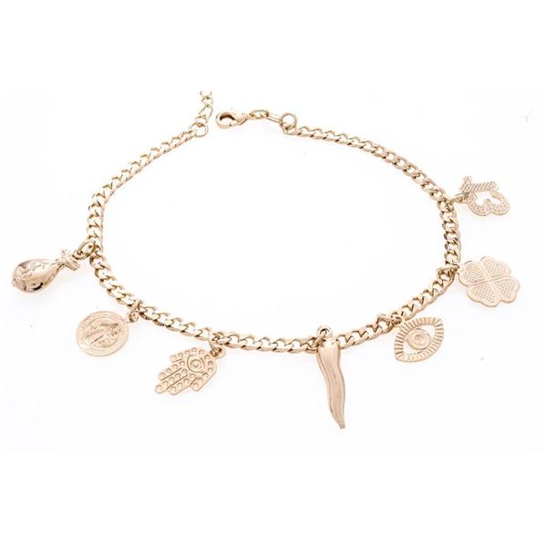 18kt BGO Charm Style Bracelet (8")