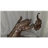 Image 2 : Johnathan Bronson Bronze Bear, an Eagle on a Log, and an Antler Shed on a circular Wooden Base