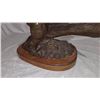 Image 3 : Johnathan Bronson Bronze Bear, an Eagle on a Log, and an Antler Shed on a circular Wooden Base