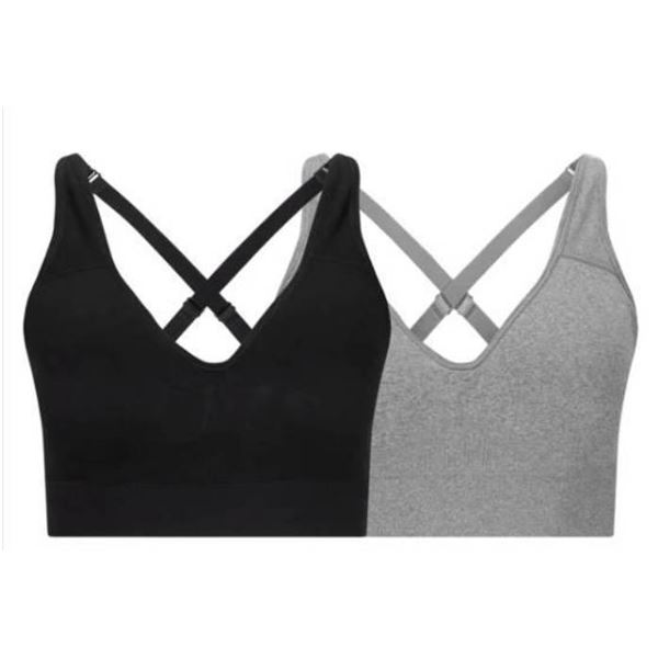 PUMA 2-Pack Seamless Sports Bras with Adjustable Straps - Size M/M