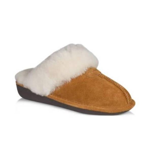 Nuknuuk Ladies' Slippers, Size 9, Tan with White Lining