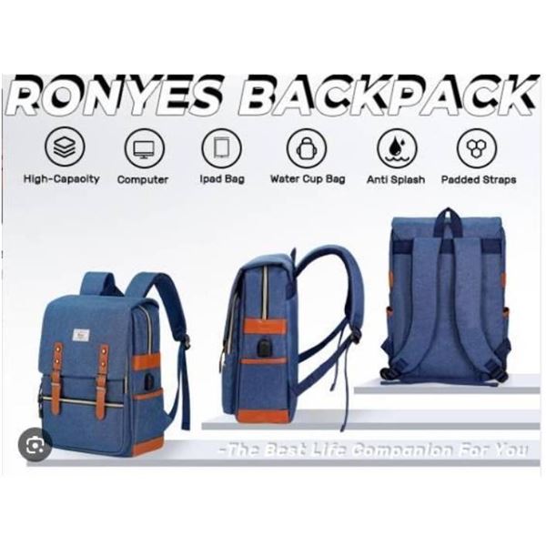 Ronyes College Backpack Blue (R-203-Lar)