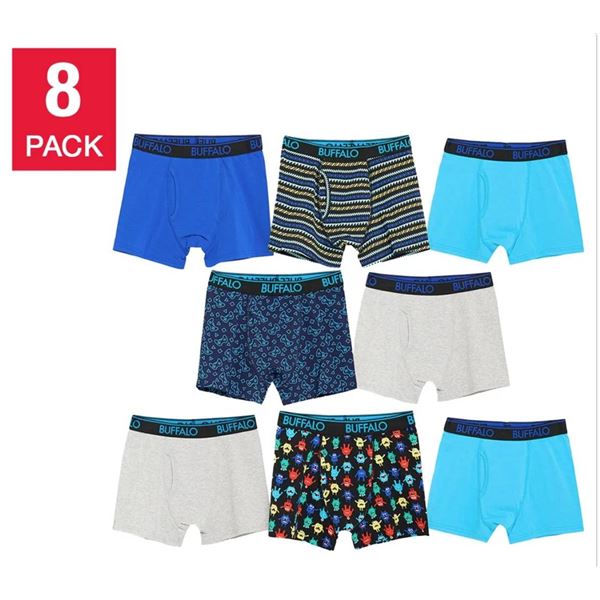 Buffalo David Bitton Boys' Boxer Briefs, XL (16-18), Set of 8