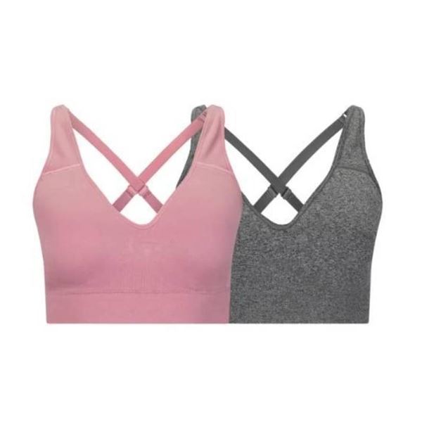 PUMA 2-Pack Seamless Sports Bras, Size Large, Convertible Straps
