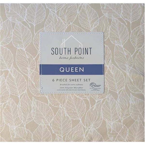 6-Piece Printed Sheet Set - Queen| 17" Extra Deep | Cool, Crisp, Breathable Bed Sheets - Brushed for