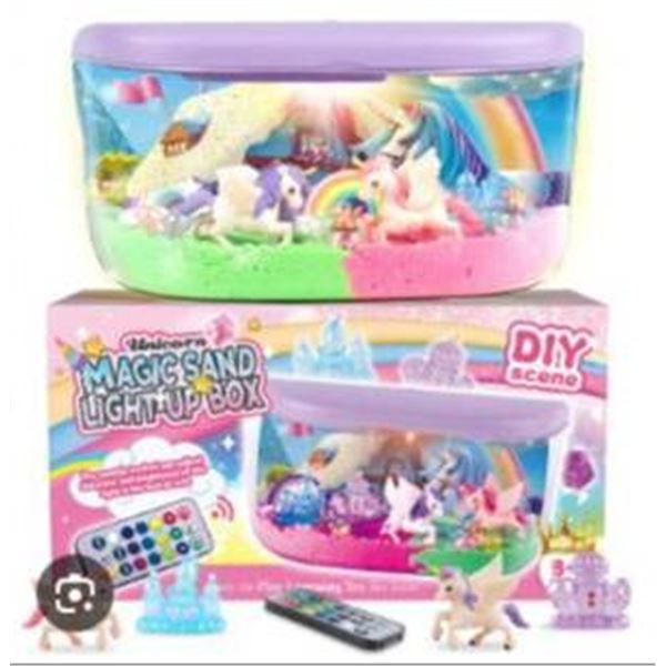 Unicorn Magic Sand Light-Up Box DIY Scene with Remote Control