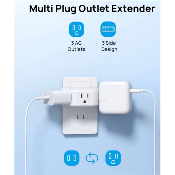 TROND TD-EA-JP13 2-Prong to 3-Prong Outlet Adapter, 1875W Rating