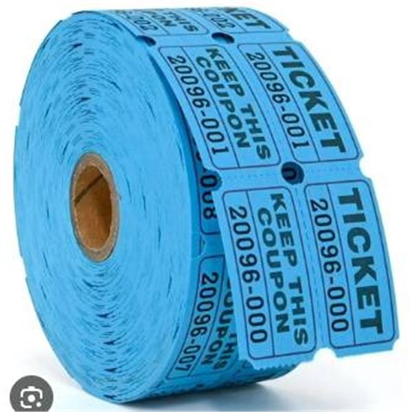 Roll of Blue Raffle Tickets: Serial Number 24136-000