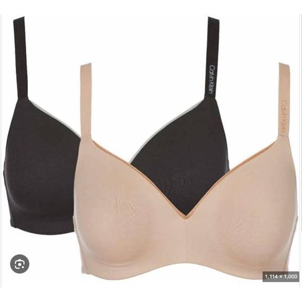 Calvin Klein 2 Pack Push Up Plunge Bras, Size 34B, Microfiber Stretch