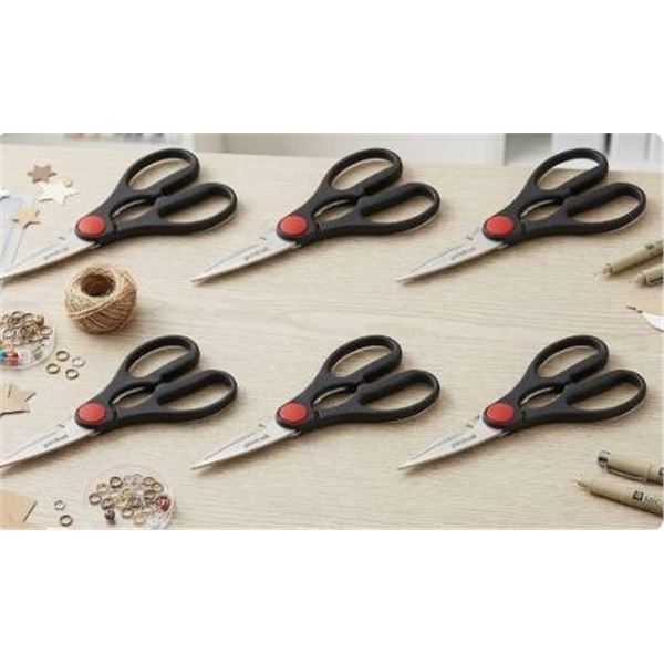 Lot of 6 Good Cook Precision Kitchen Scissors With Multipurpose Blades