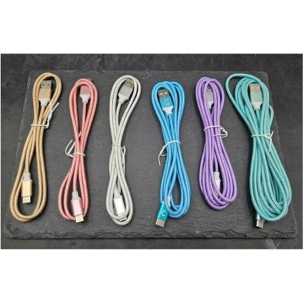Six USB Charging Cables, Multicolor, Model X00419K0AF