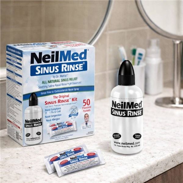 NeilMed Sinus Rinse Kit with 50 Premixed Packets