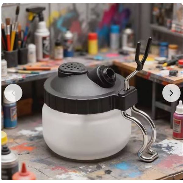 Sagud Airbrush Cleaning Pot with Colorful Design and Dual Lid