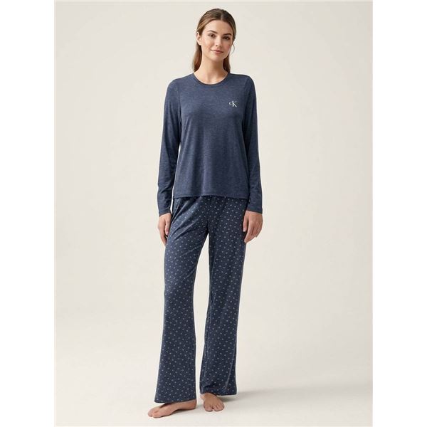 Navy Calvin Klein Long Sleeve Crew Neck Medium Pajama Set