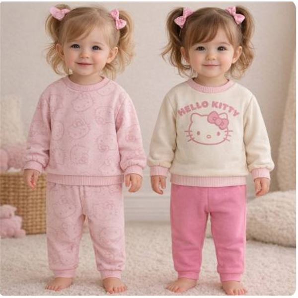 Hello Kitty Sweatshirt, Leggings, and Jogger Set, Size 9M