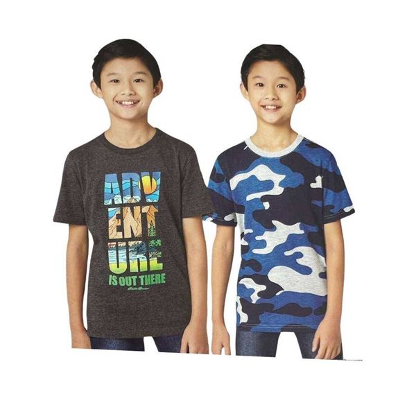 Eddie Bauer Youth 3-Pack T-Shirts, Assorted Designs, Size Medium (7/8)