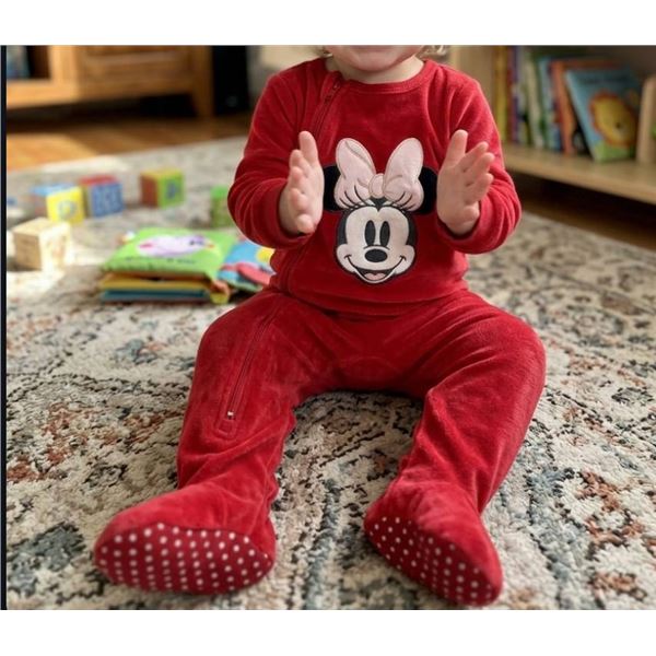 Disney Themed Infant One-Piece Footed Pajamas, Set of Two