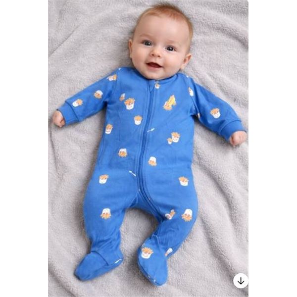 Pekkle 3M Blue Baby Sleeper Suit with Organic Cotton