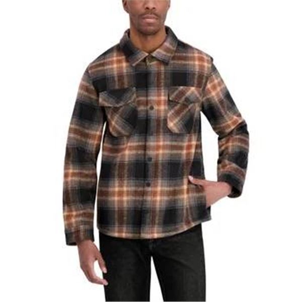 Dakine Men’s Flannel Shirt, Size M, Black/Orange Plaid