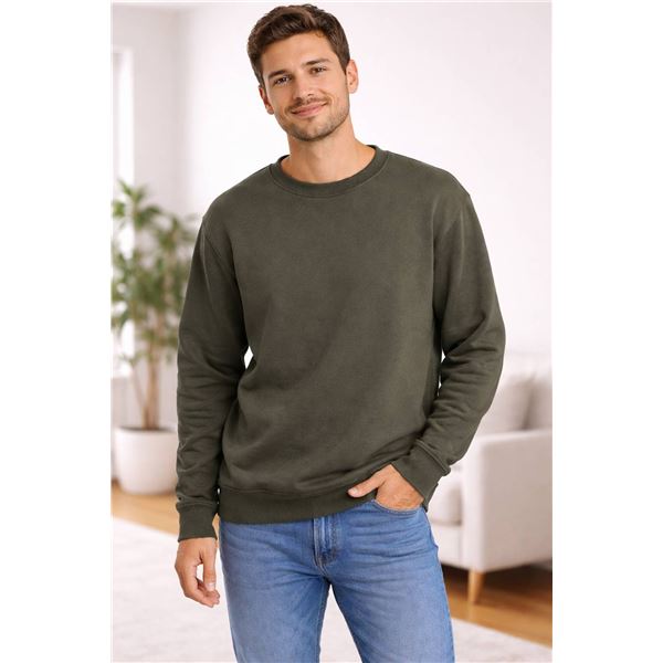 Bench L/G Crew Neck Sweatshirt in Olive Green