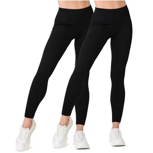 Lemon 2-Pack Ribbed High-Waisted Leggings - Size Large
