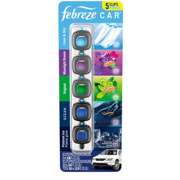 Febreze Auto Air Freshener 5-Unit Set With Gain Scents