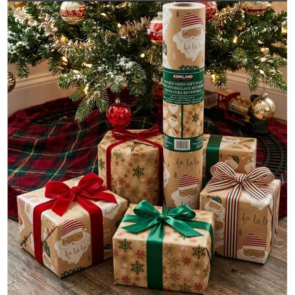 Kirkland Double-Sided Holiday Gift Wrap, 26.5 ft x 270 ft