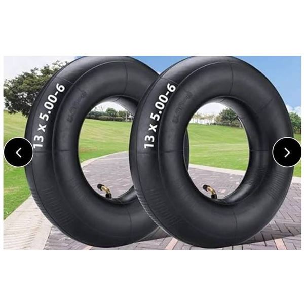 (2-Pack) Fastvert 13×5.00-6/5.00-6 Heavy-Duty Inner Tubes with TR-87 Bent Valve Stem – Fits
