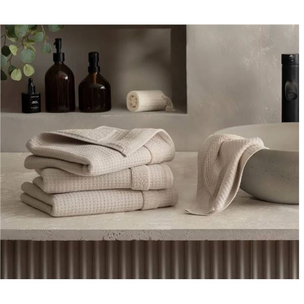 Welhome Set of 4 Waffle Texture Hand Towels - Made in India