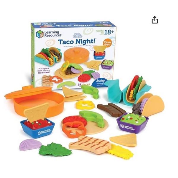 Learning Resources Taco Night Play Set, 28 Pieces, Ages 18+ Months
