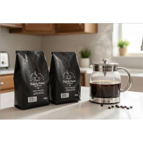Perfectly Perked Arabica Whole Coffee Beans, 500g Each, Set of 2