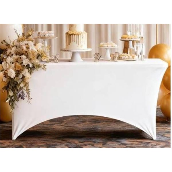 Pureegg Spandex Tablecloth 6ft - 4 Pack, Fitted and Tight Table Cloth for Rectangular Table, Wrinkle
