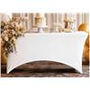 Image 1 : Pureegg Spandex Tablecloth 6ft - 4 Pack, Fitted and Tight Table Cloth for Rectangular Table, Wrinkle