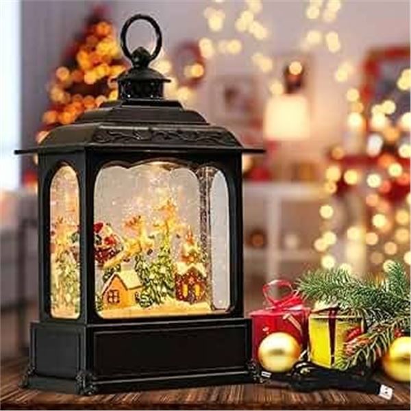 Christmas-Themed Lot: LED Lantern, Ring Clock, and Candy Set