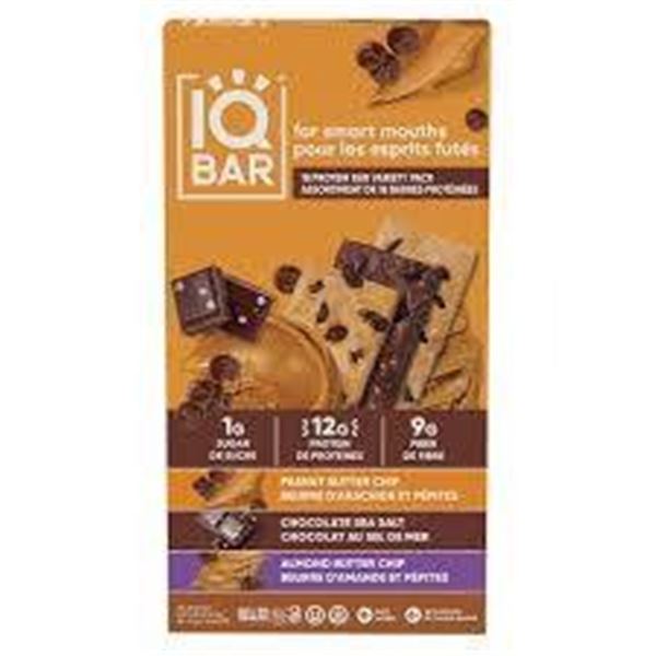 IQ BAR Protein Bar Variety Pack, 18-Bar Assortment