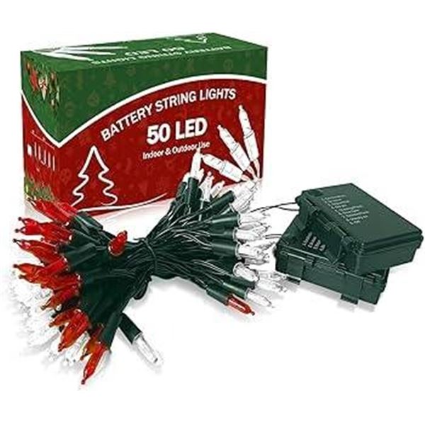 LOT OF 2 Battery Operated String Lights, 50 LED, 4 Sets, Indoor and Outdoor Use