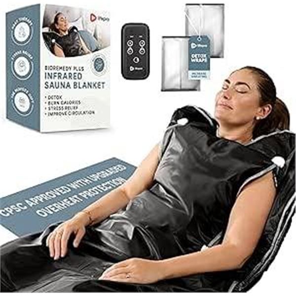 LifePro BioRemedy Infrared Sauna Blanket, Black, Model LP-BRMDYL-BLK