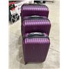 Image 2 : Three Purple ROOTS Hard-Shell Rolling Luggage Cases