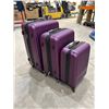 Image 3 : Three Purple ROOTS Hard-Shell Rolling Luggage Cases