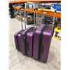 Image 4 : Three Purple ROOTS Hard-Shell Rolling Luggage Cases