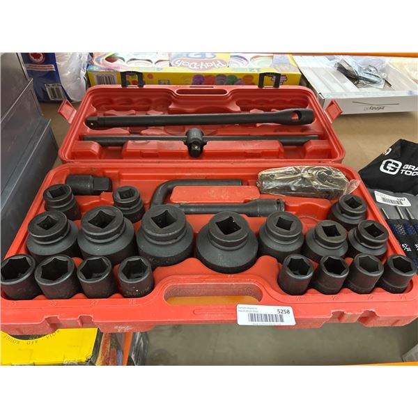 Heavy-Duty Impact Socket Set with Case, 21 Pieces