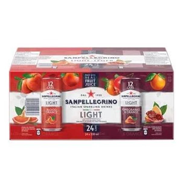 Sanpellegrino Light Italian Sparkling Drinks Variety Pack, 24 x 330ml