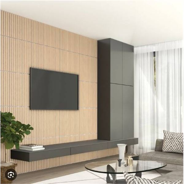 Artika Sonofold Sound Softening Decorative Slatted Panels, 8 ft x 2 ft, Pack of 2