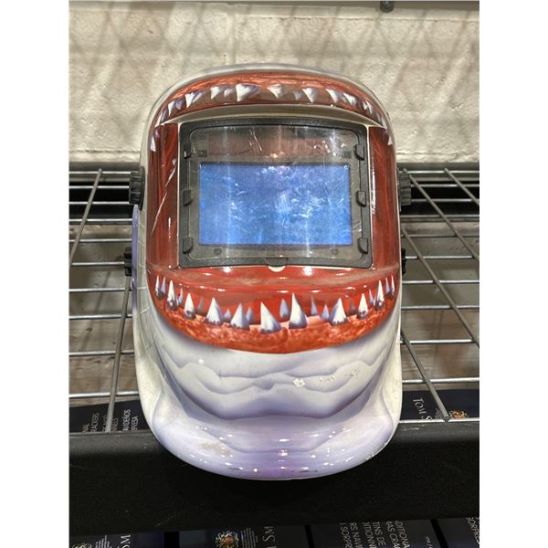 Auto-Darkening Welding Helmet With Shark Graphic Design